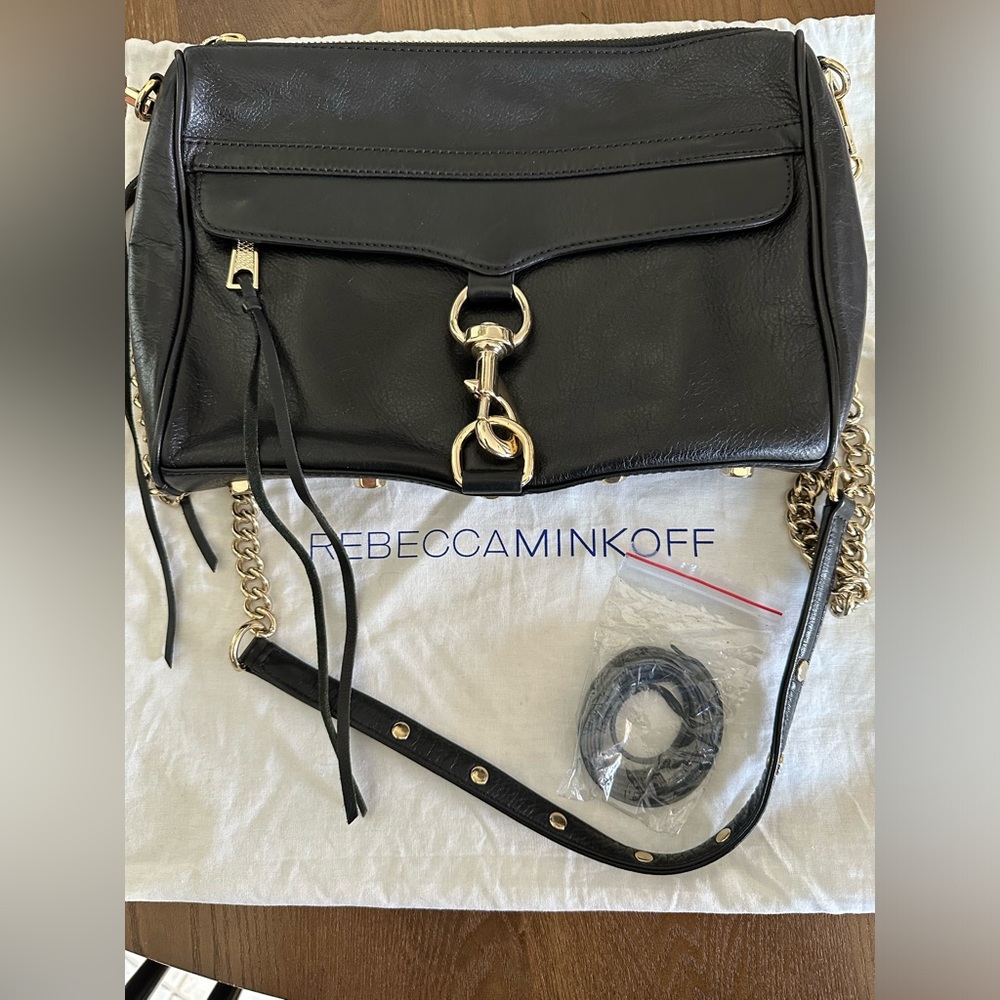 Rebecca Minkoff M.A.C. Black/Gold Purse Crossbody Bag